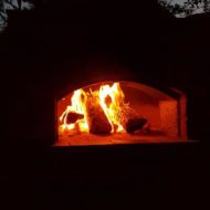 Pizza oven at night