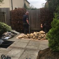 cutting existing patio to create borders